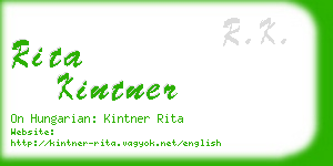 rita kintner business card